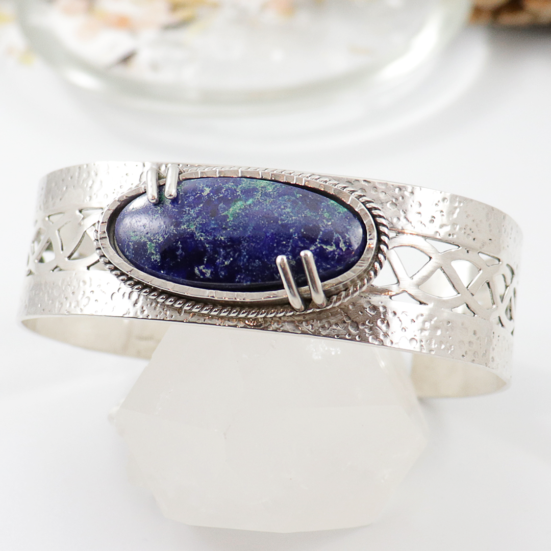 Azurite Malachite cuff bracelet