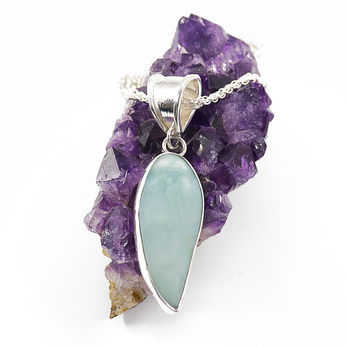 Aqua Chalcedony necklace