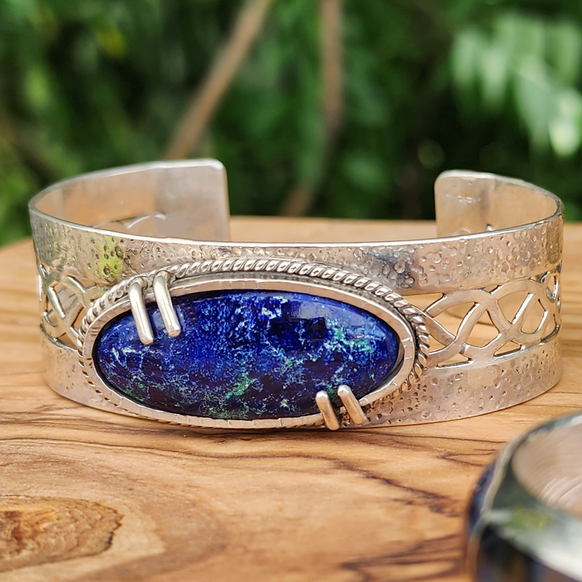 Azurite Malachite cuff bracelet