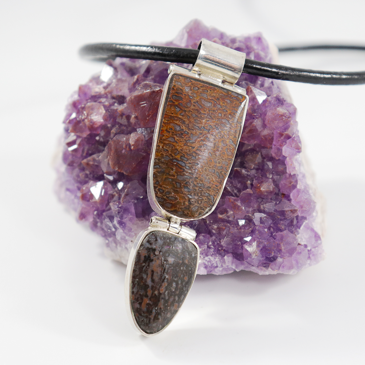 Double Hinged Dinosaur Bone pendant