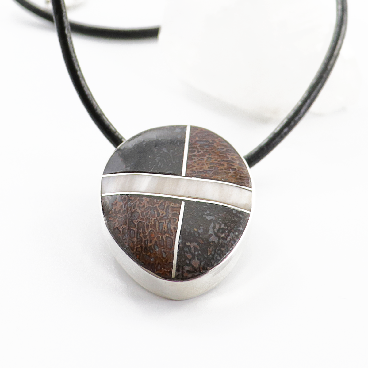 Dinosaur Bone Inlay pendant