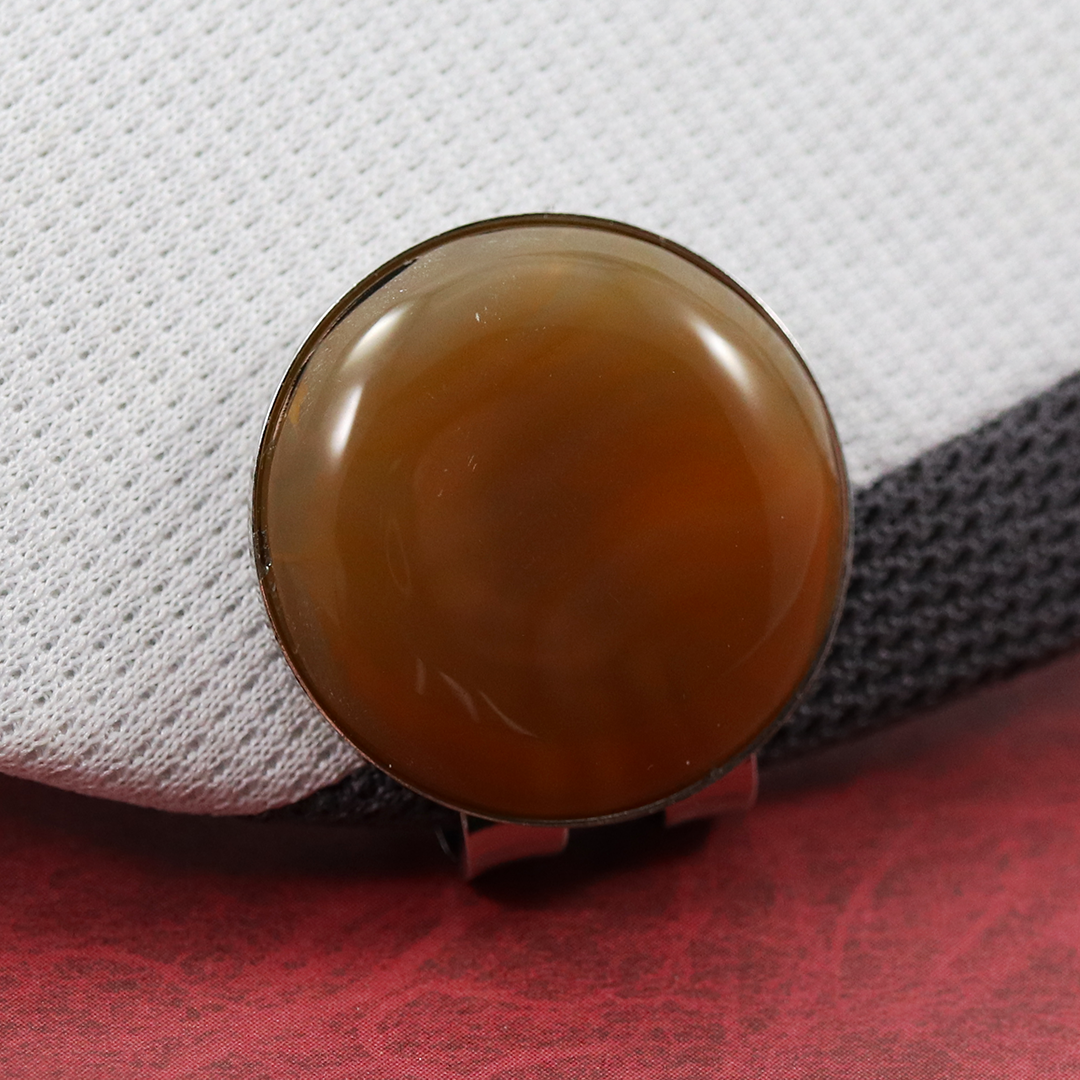 Brazilian Agate golf ball marker with magnetic hat clip