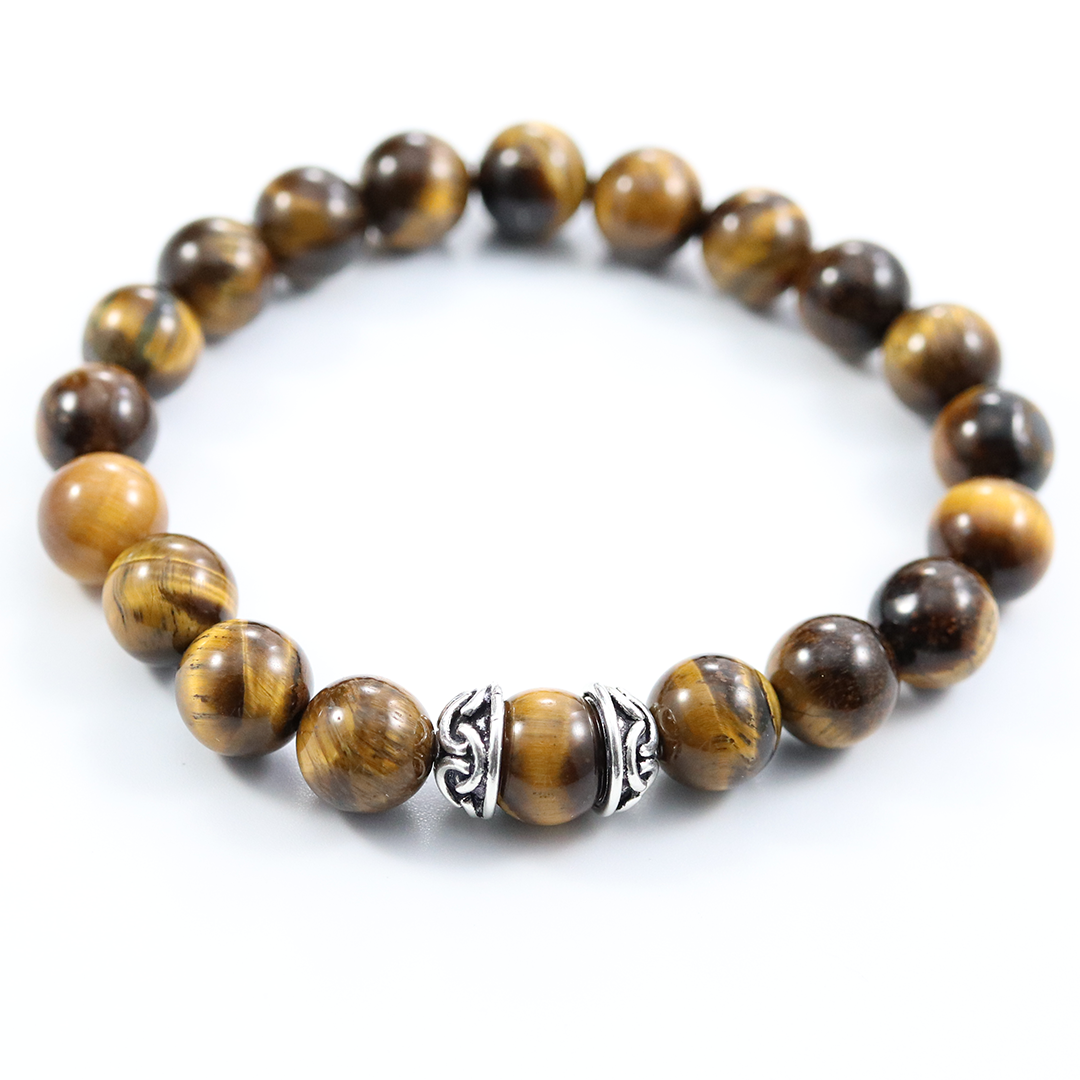 【AEKKI】4 Tigers Eye Gemstone Bracelet (約8mm+10mm) Tiger's Eye bracelet (8-10mm) - Mind Your Mark Jewelry
